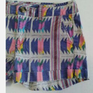 American Eagle Women Aztec Tribal Print Midi Stretch Shorts